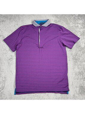 Greyson Striped Performance Golf Polo Shirt Mens S Stretch Active Pink Purple